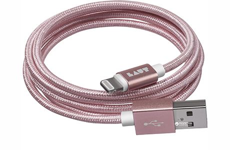 Кабели: Laut LINK Metallics Lightning — USB, 1,2 м (розовый)